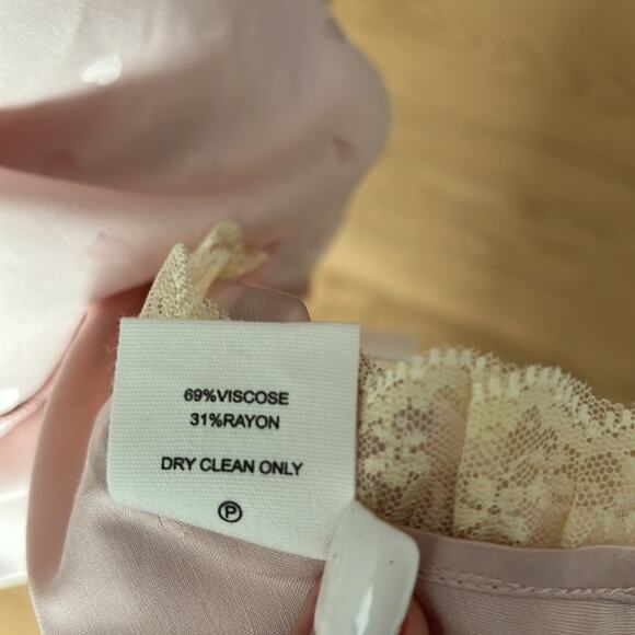 Rumored Pink and Cream Lace Trim Cami Top - Picture 10 of 10